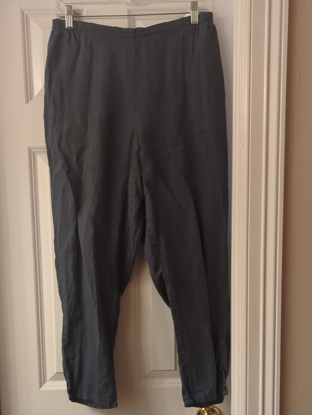Women's Flax Linen Casual Navy Pants